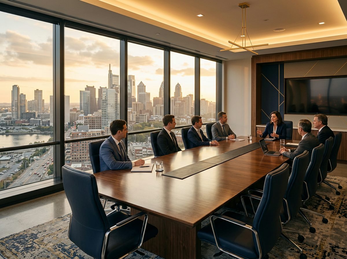 Modern executive boardroom representing corpoartetraidtinals advisory environment